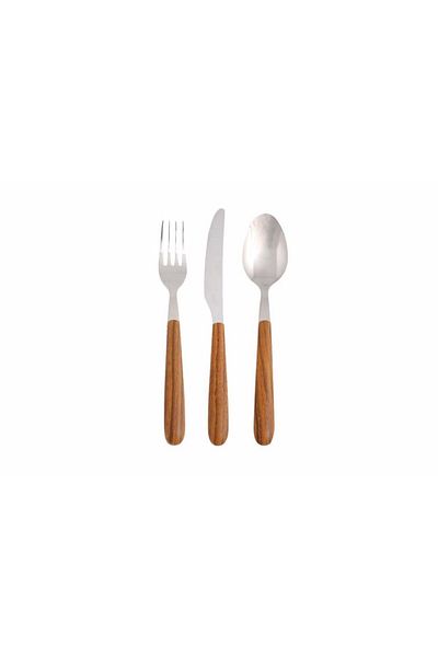 Porland Acacia Fork Spoon Knife Set 18 Pieces 04fst002147