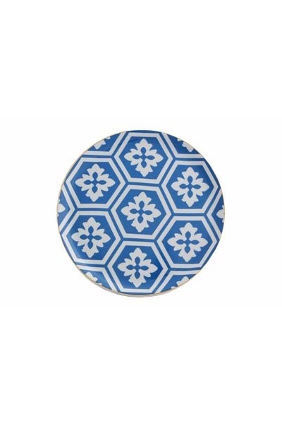 Porland Morocco Desen2 Blue Flat Plate 24 Cm 04a P021461