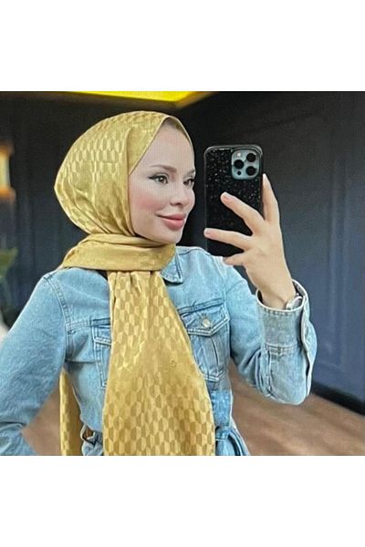 VALORSCARF Şal jacquard mătăsos cu model Qoza auriu