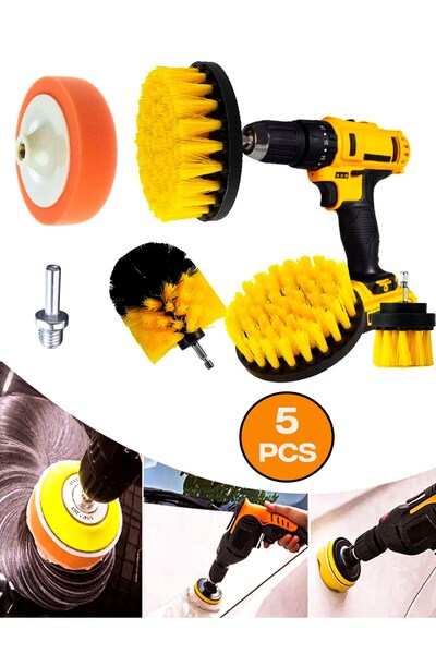 Germany Style Profesyonel 5 Parça Pasta Cila Polisaj Süngeri Seti Matkapa Uyu...