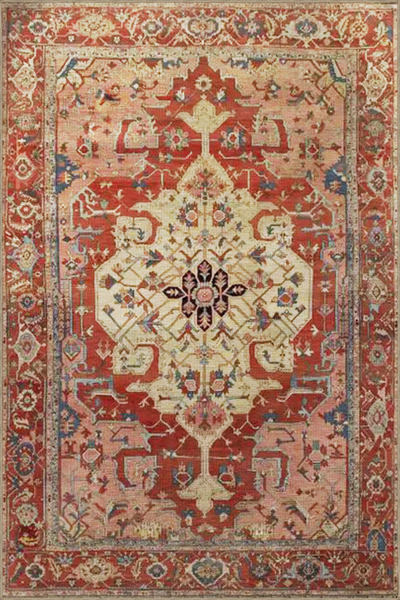 Rugs Modern Halı Бежово-червен тематичен винтидж декоративен килим с традицио...