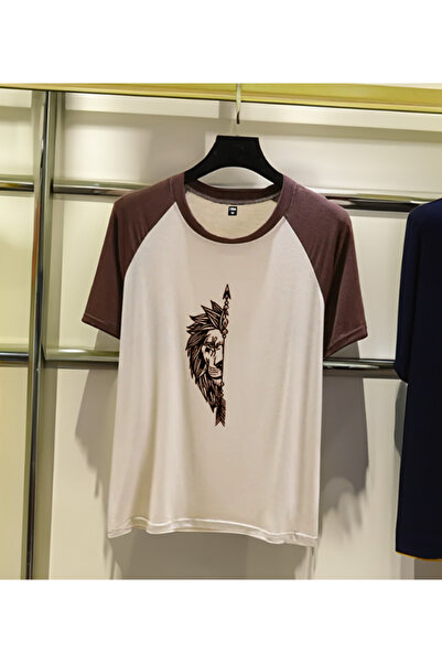 EVIus New Season Lover Combination Ανδρικό μπλουζάκι Lion Tooth Lion Oversize διπλό χρώμα