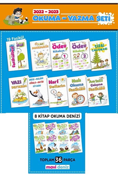 Mavi Deniz Yayınları 1.sınıf Okuma Yazma Seti 2023-2024