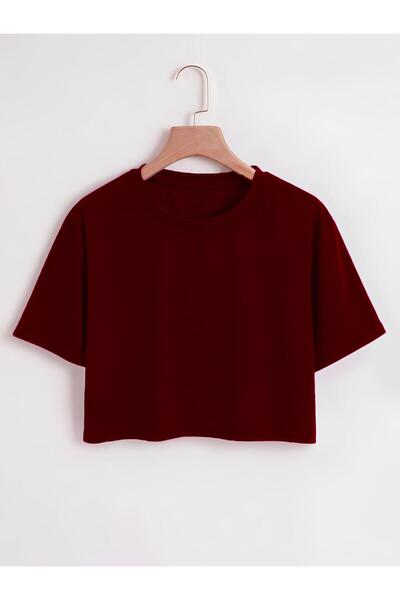 Ginevra Γυναικείο μπλουζάκι Oversize Crew Neck Plain Crop