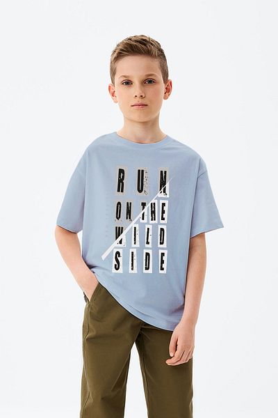 ADABEBEK Tricou pentru băieți cu imprimeu Run On The Wild Side
