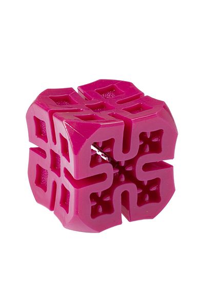 Gimdog TPR Pink Dog Treat Cube Toy 7 cm