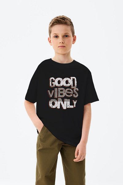 ADABEBEK Μπλουζάκι για αγόρι με στάμπα Good Vibes Only