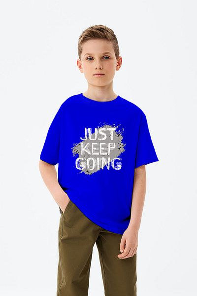 ADABEBEK Just Keep Going Printed Boys' T-Shirt