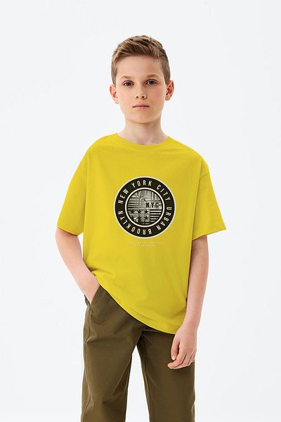 ADABEBEK New York City Urban Brooklyn Logo Printed Boys' T-Shirt