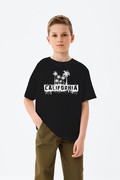 ADABEBEK Ανδρικό μπλουζάκι με στάμπα California με λεπτομέρεια από βαμβάκι