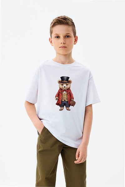 ADABEBEK T-shirt για αγόρι με στάμπα Magician Teddy Bear