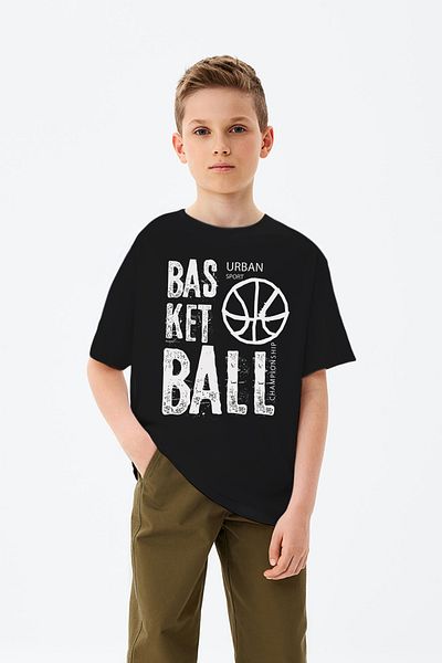 ADABEBEK Tricou pentru băieți imprimat cu desen de baschet urban
