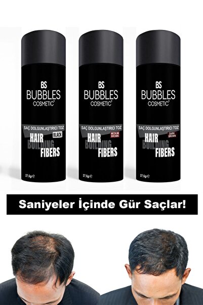 bs bubbles cosmetic Saç Dolgunlaştırıcı Kellik Kapatıcı Fiber Toz Topik Siyah 27,5 Gr
