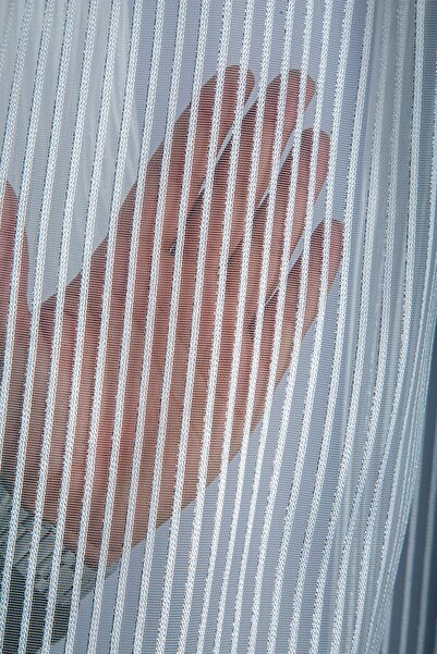 Zd Şerit Model Gümüş İşlemeli Modern Zemin Tül Perde 1/3 Sık Pile