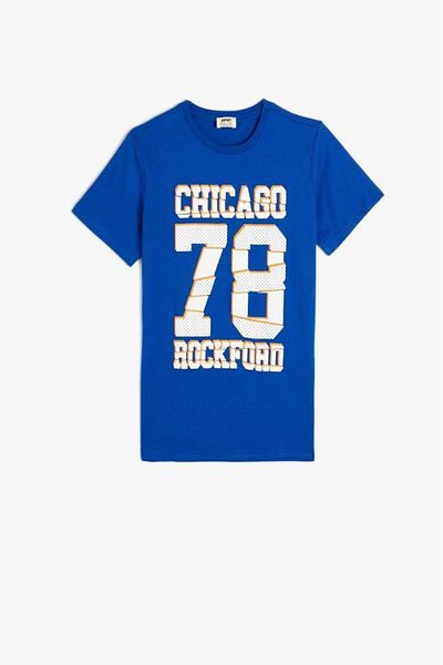 Koton Boy's T-Shirt College Printed Short Sleeve Crew Neck Cotton