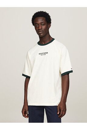 Tommy Hilfiger Erkek Pamuklu K sa Kollu Yuvarlak Yaka Ekru T Shirt MW0MW34396 AEF Fiyat Yorumlar Trendyol