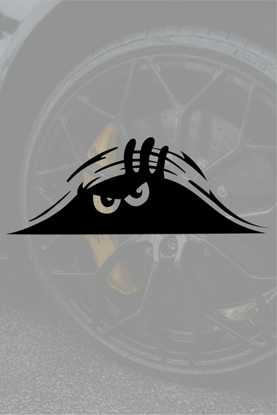 Quart Aksesuar Siyah 20 Cm Bagajdan Bakan Adam Oto Sticker, Araba Sticker