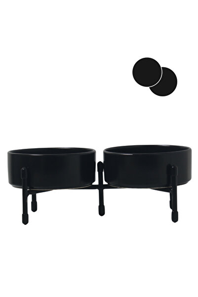 Yılmazel Metal Ayaklı Çift Taraflı Seramikten Evcil Hayvanlarınız için Mama v...