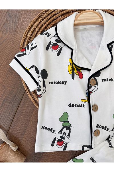 Bolly Baby 100% Cotton Double-breasted Collar Front Buttoned Comfortable Fit Summer Baby Boy Pajamas Set