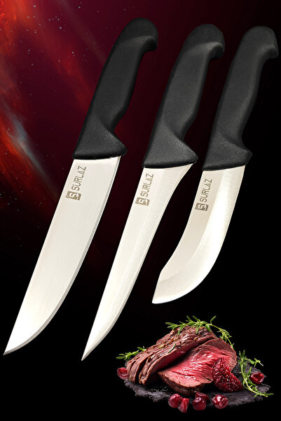 SürLaz Mutfak Bıçak Seti Ultra Keskin Bıçak 3'lü Set Alman Çeliği Bıçak