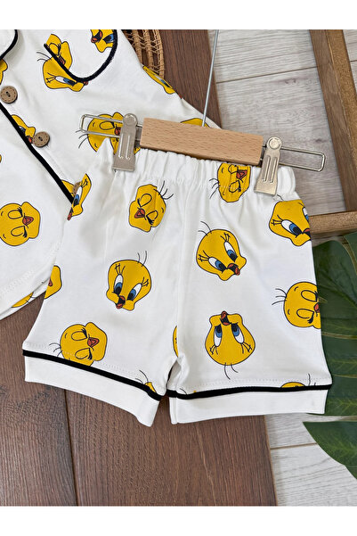 Bolly Baby 100% Cotton Double Breasted Collar Front Buttoned Comfortable Fit Summer Unisex Baby Pajamas Set