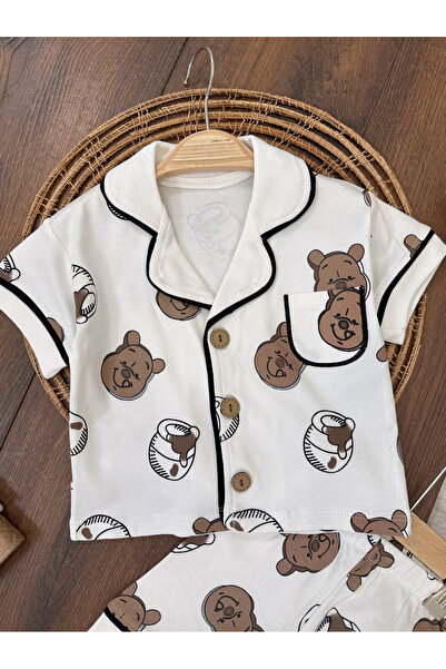 Bolly Baby 100% Cotton Double-breasted Collar Front Buttoned Comfortable Fit Summer Baby Boy Pajamas Set