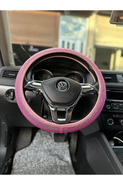 dizaynpark Pembe Taşlı Geçirmeli Direksiyon Kılıfı