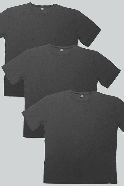 ROCKANDROLL Ανδρικό μπλουζάκι απλό Anthracite Oversize Eco Pack των 3