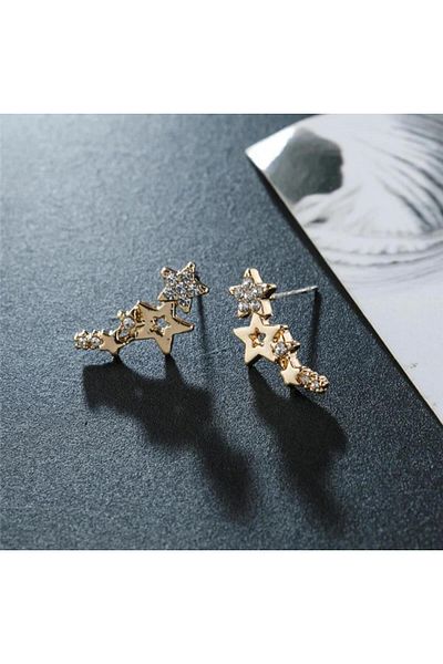 toptanhanem Cercei cu design stea din oțel auriu - set elegant și modern