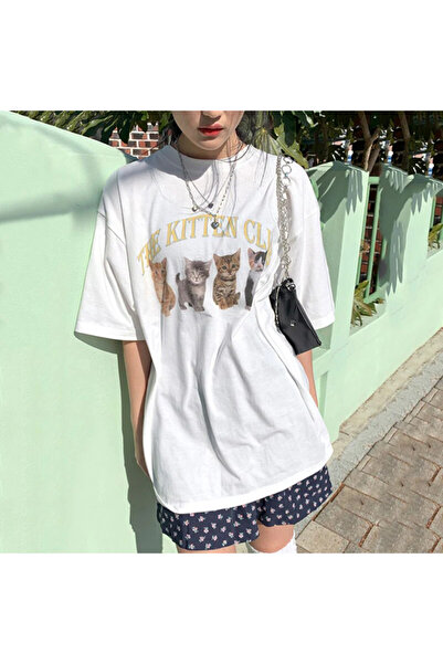 Jose Clothing Tricou unisex oversize cu mânecă scurtă imprimat din bumbac org...