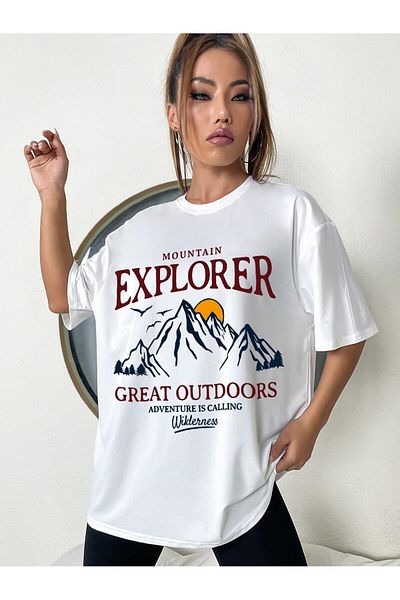 Jose Clothing Μπλουζάκι με λευκή στάμπα Unisex από οργανικό βαμβάκι Oversize - Κοντό μανίκι