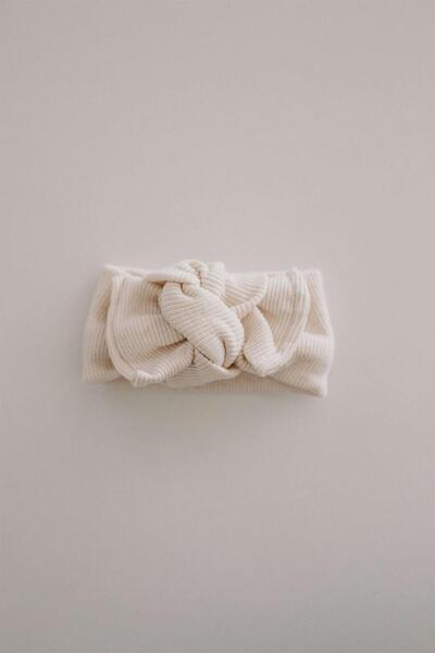 BABYBEK Banda de păr cu nervuri - Cremă