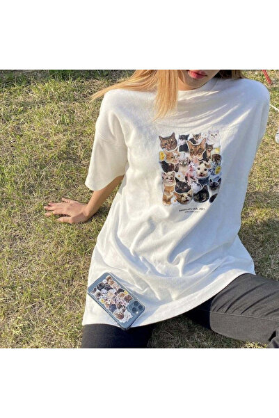 Jose Clothing Μπλουζάκι με λευκή στάμπα Unisex από οργανικό βαμβάκι Oversize - Κοντό μανίκι