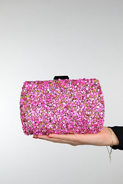 LuviShoes SEUL Fuchsia Pebble Stone Women's Evening Dress Bag