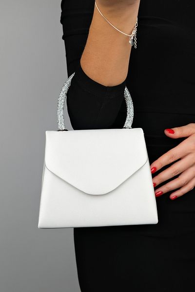 LuviShoes Geantă de mână MONAKO din piatră din satin sidef