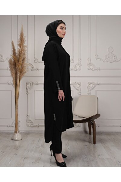 AGH Değerli Hediyeler طقم ملابس خارجية كاب حجاب سينا ملابس حجاب من قماش الكري...