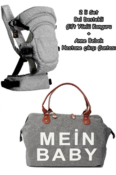 USF Hastane Çıkışı Anne Bebek Bakım Çantası Çift Yönlü Bel Destekli Bebek Taş...