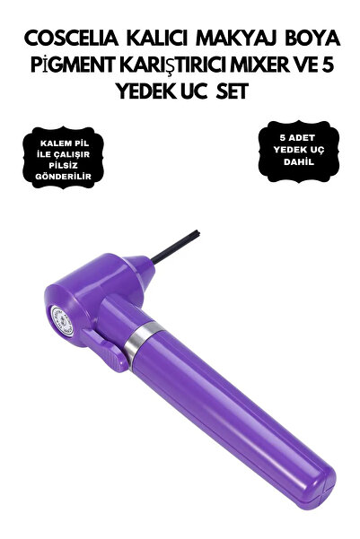 Coscelia KALICI MAKYAJ BOYA PİGMENT KARIŞTIRICI MIXER VE 5 YEDEK UC SET