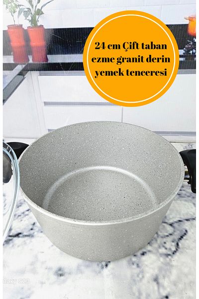 papilla Vilma 24 cm Double base crush granite deep food pot 4 mm