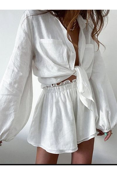 dshee woman Costum din in cu pantaloni scurți