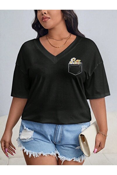 WOODROFFE Μπλουζάκι με λαιμόκοψη σε μαύρο/λευκό Oversize - Γυναικείο/Κορίτσι,...