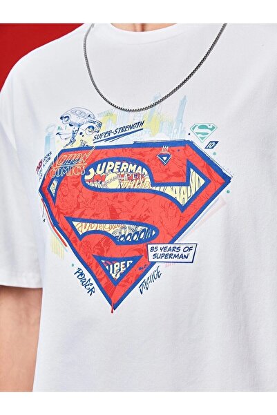 WOODROFFE Ανδρικό μπλουζάκι με στάμπα Superman Oversize Casual Boyfirend
