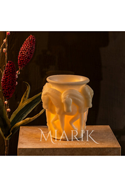 MIARIK DESIGN & DEKORASYON Dekoratif At Figürlü Fener Mum Küçük Boy