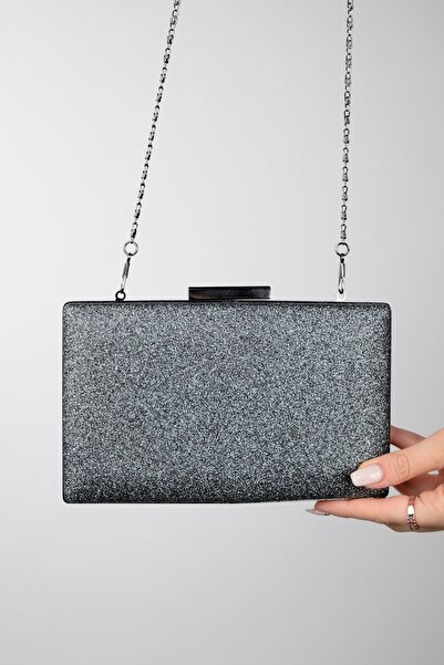 LuviShoes MARSILYA Platinum Sand Glitter Women's Evening Dress Bag