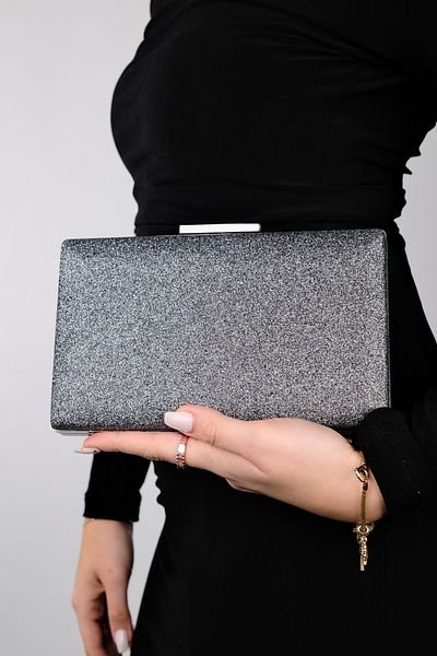 LuviShoes MARSILYA Abendtasche für Damen, Platin/Sand/Glitzer