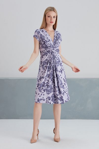 MAMAYAGA Women's Front Knotted Viscose Floral Sports Stylish Maternity Dress