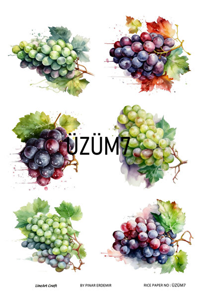 LİNEART Üzüm7 Patterned Brass Decopage - Grape Series, 30X42