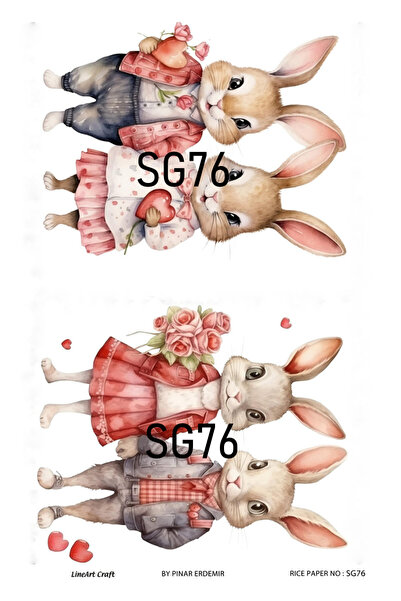 LİNEART Sg76 Valentine's Day Series - Easter, Easter and Rabbit Brass Decorat...