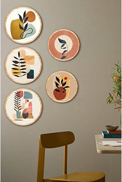 kutuTR Notpa Dekorize Mdf 5 Parça Çerçeve Görünümlü Tablo Set 5003