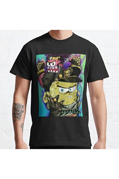 ZOKAWEAR Bol Kalıp Spongebob Jojo Tasarım Baskılı T-shirt